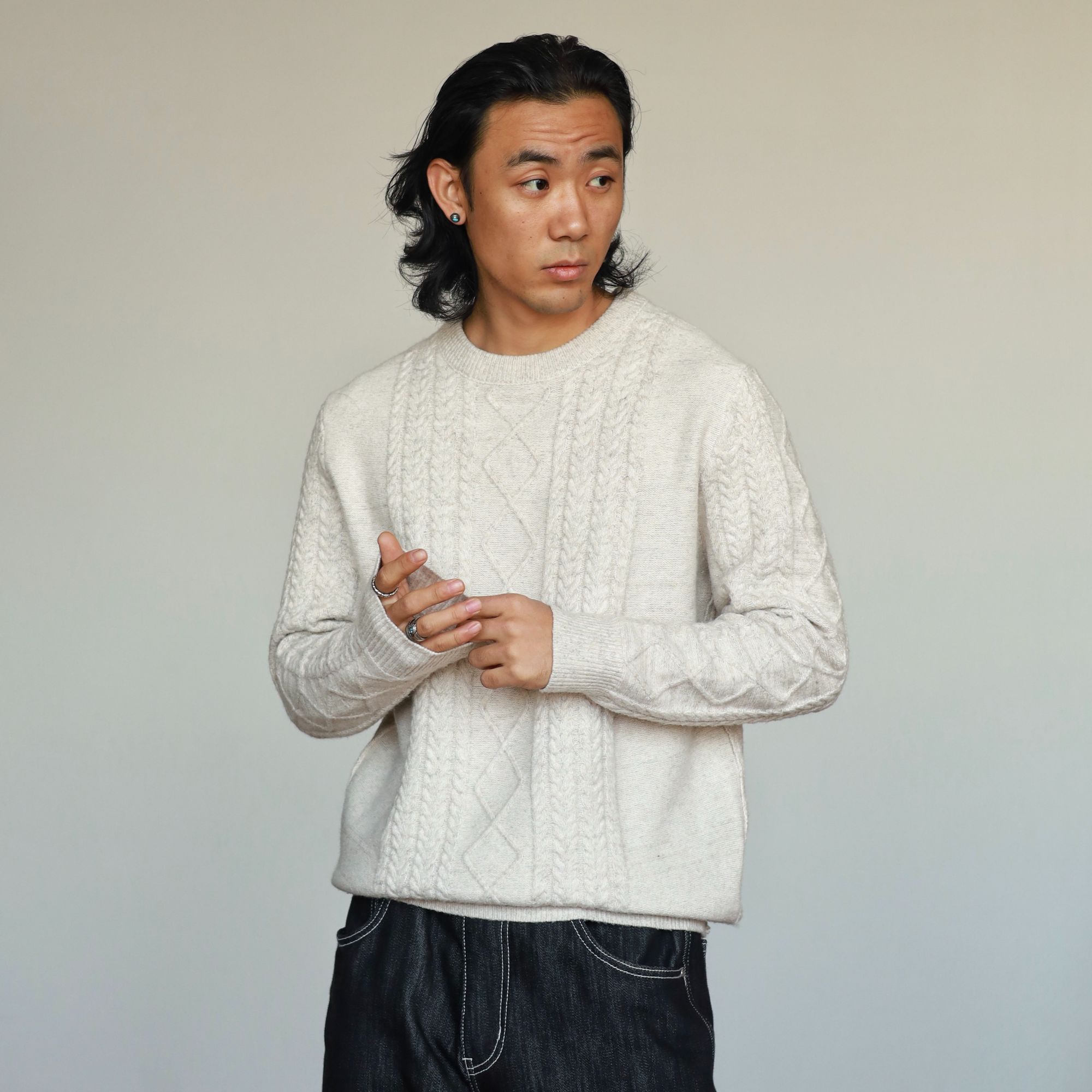 HEIYU 美式复古针织高级感氛围花纹舒适亲肤透气保暖毛衣内搭郝人