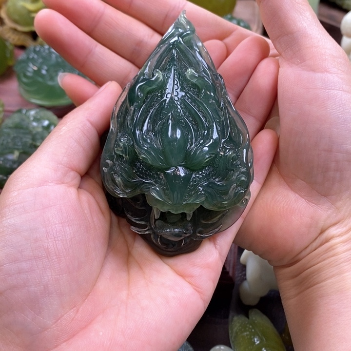 我***6蛇纹石玉未镶嵌手把