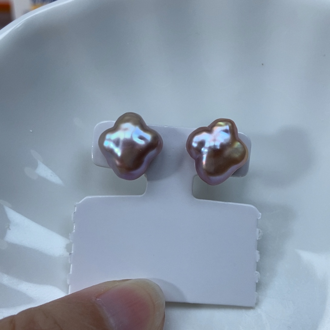 淡水珍珠耳环银S925镶嵌福利065