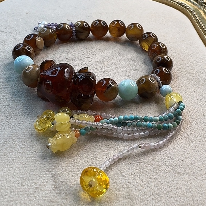 琥珀未镶嵌手链琥珀手串