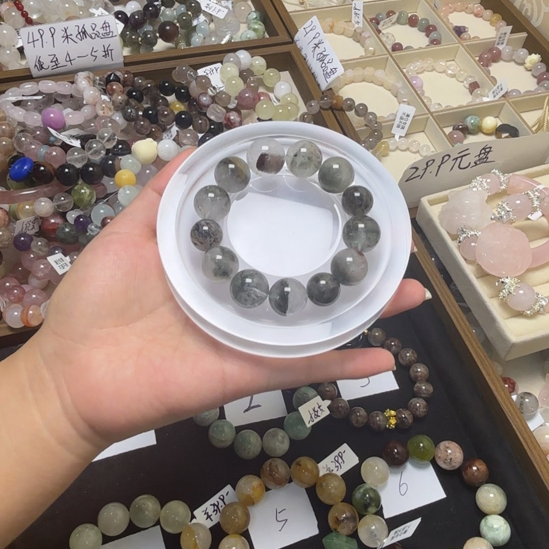 米***花水晶手链未镶嵌677号绿幽灵