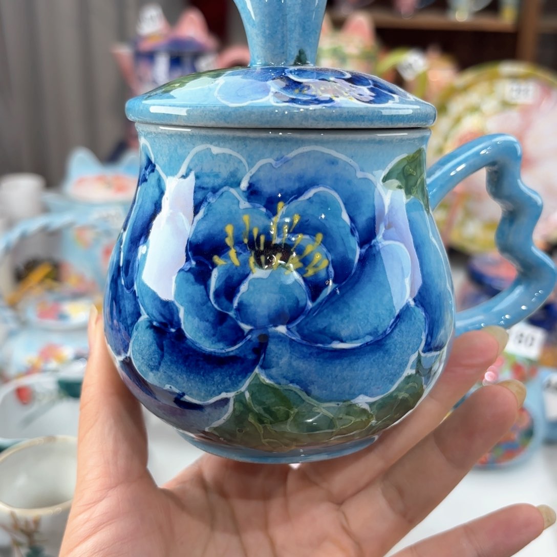 景德镇手绘高温釉下彩陶瓷茶具