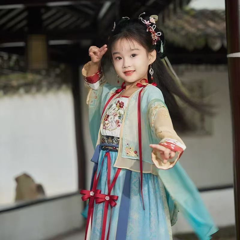 汉服女童夏新款儿童古风超仙唐装2025新款中国风连衣裙女宝宝古装