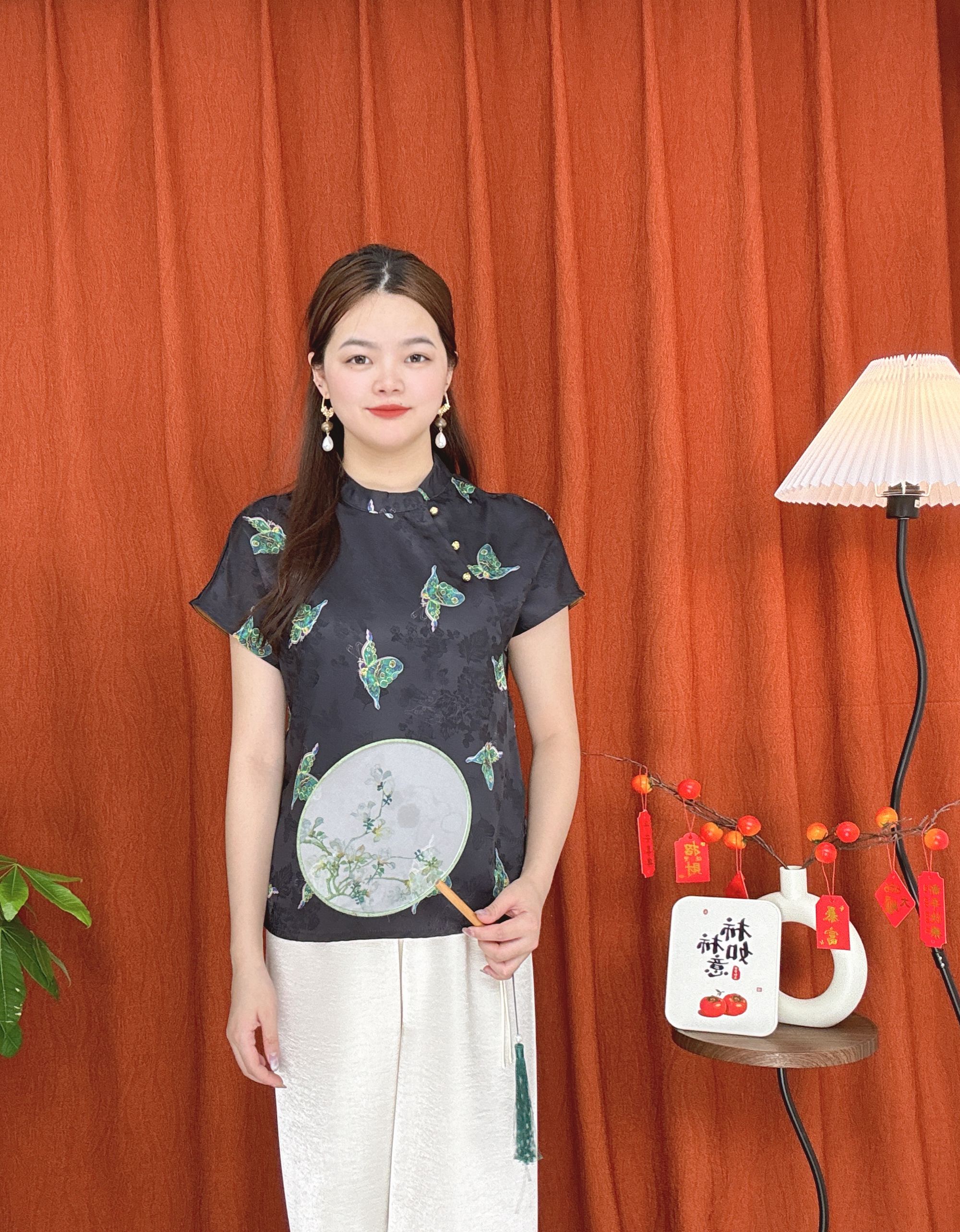 【黛影】新中式国风复古飞袖2025夏季新款宽松气质显瘦上衣