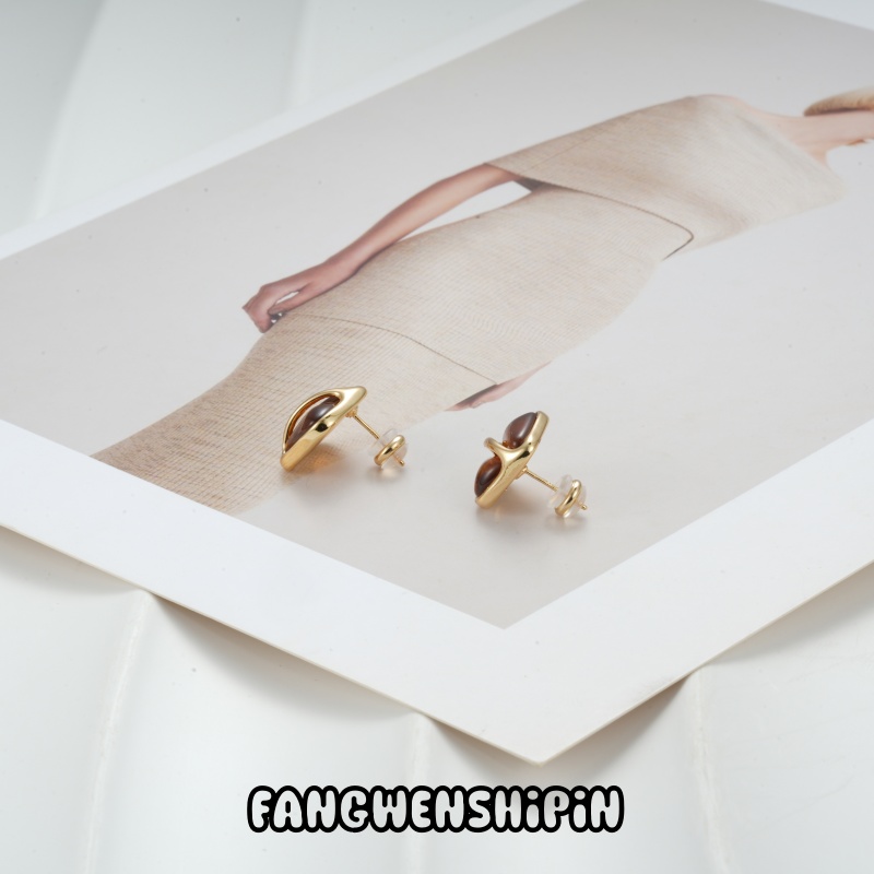 铜合金树脂耳饰 【镀K金】【925银针】耳环4271