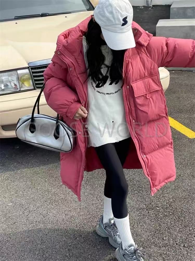 【晶秋】【天】2025反季长款加厚羽绒服半粒扣子女童羽绒服