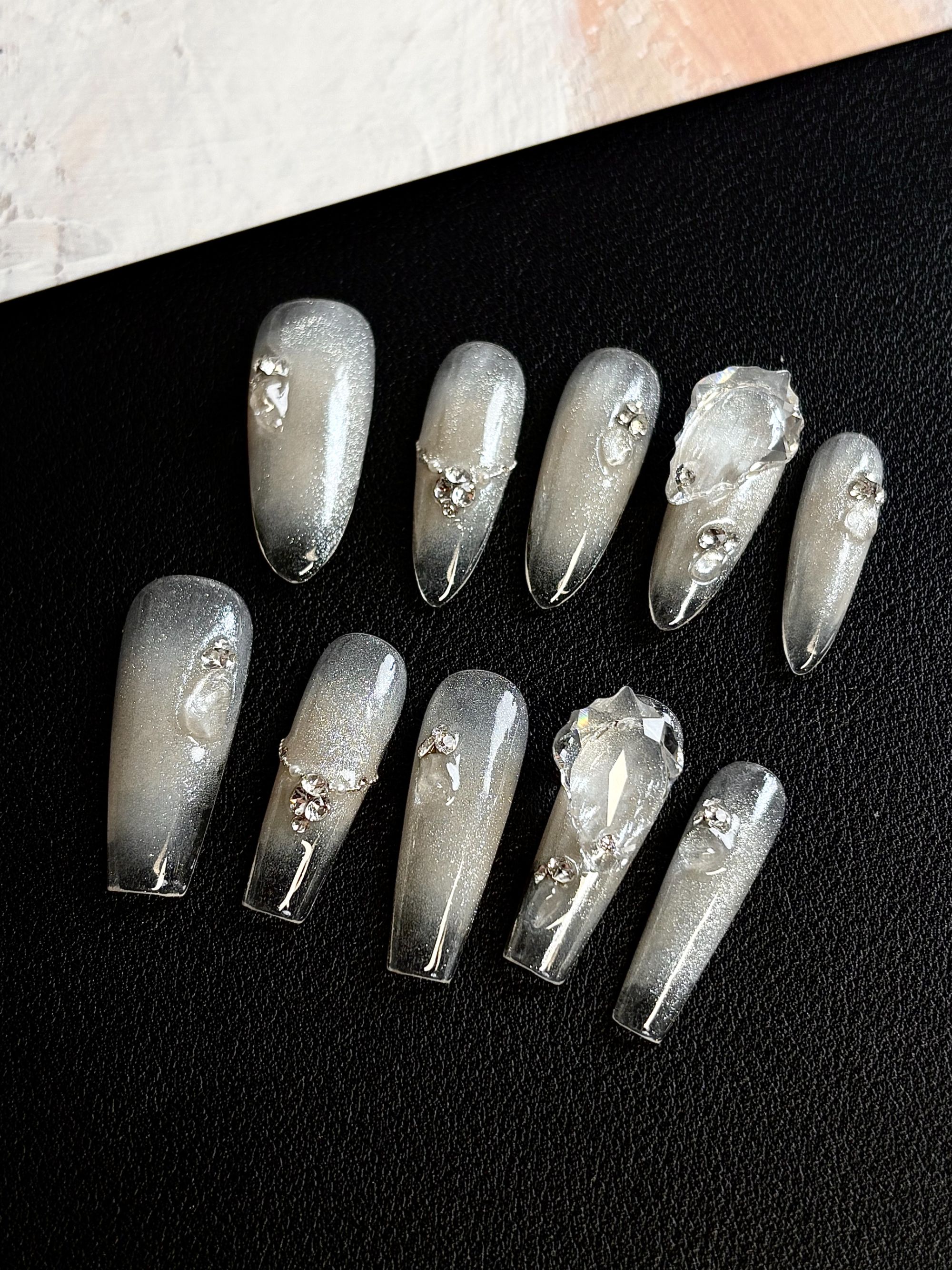 【初见】【jom全华原创尺码可定制】施华洛巴洛克树叶透底裸色穿戴甲