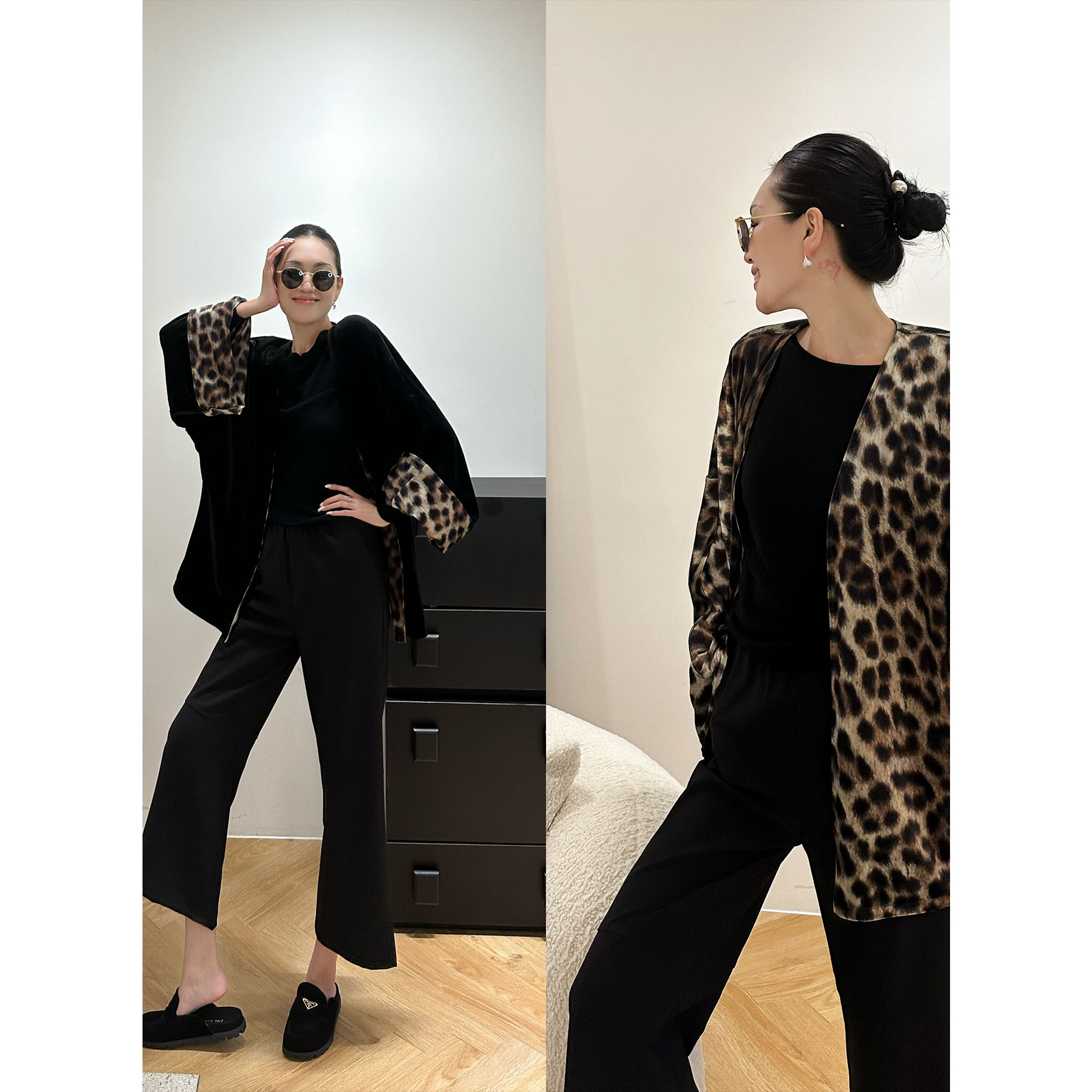 紫紫  两穿袍 野生美学丝绒复古两面穿秋冬美人袍外套ZD08WZYL638