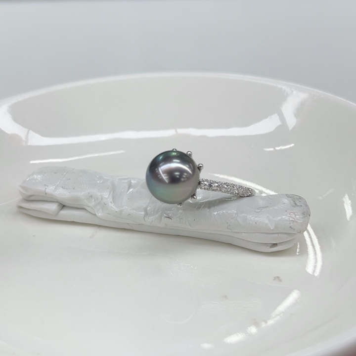 银S925镶嵌戒指海水珍珠8.9mm