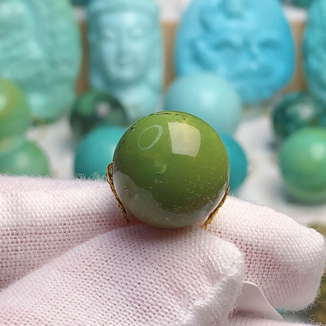 未镶嵌绿松石珠宝奇石14.8毫米