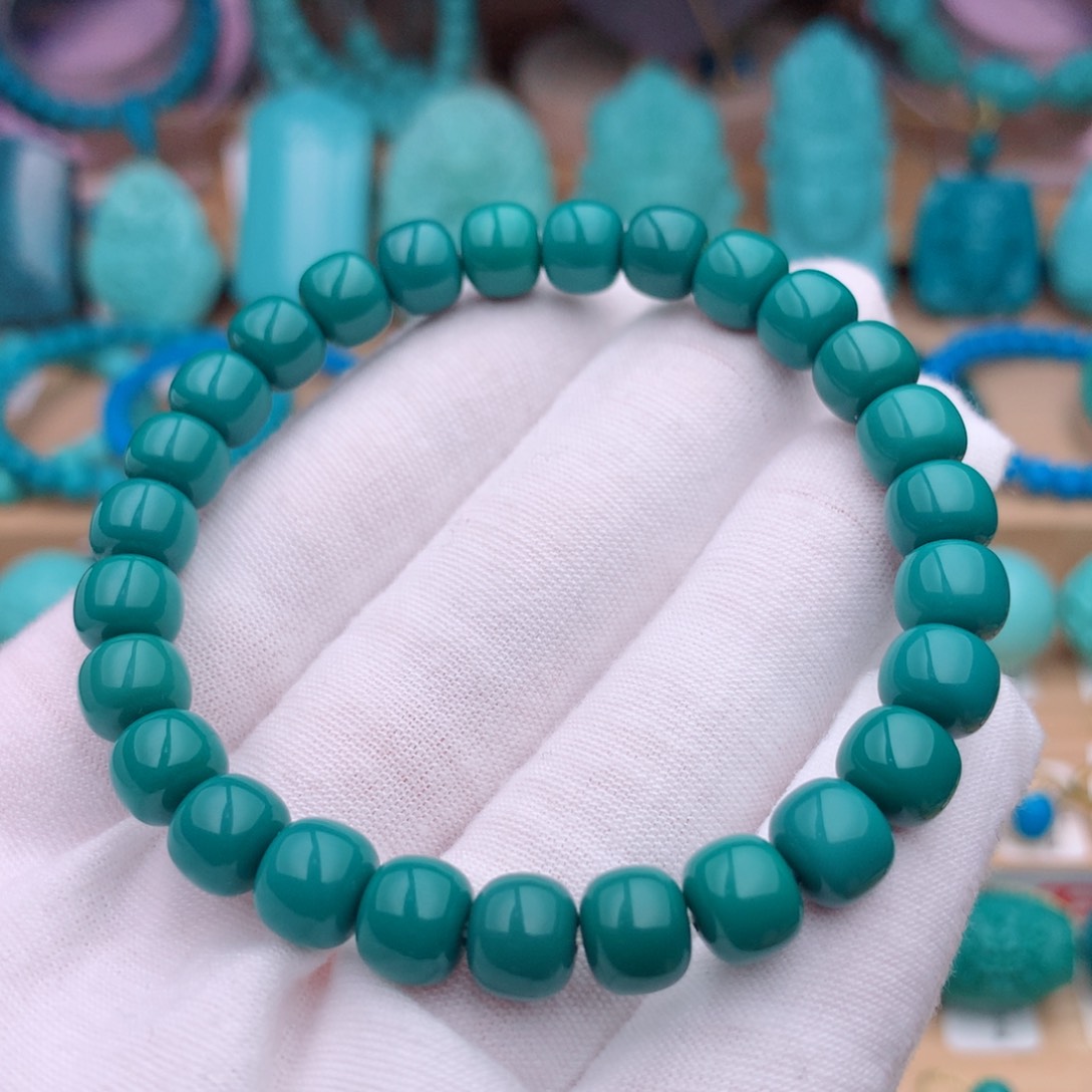 未镶嵌绿松石珠宝奇石8mm