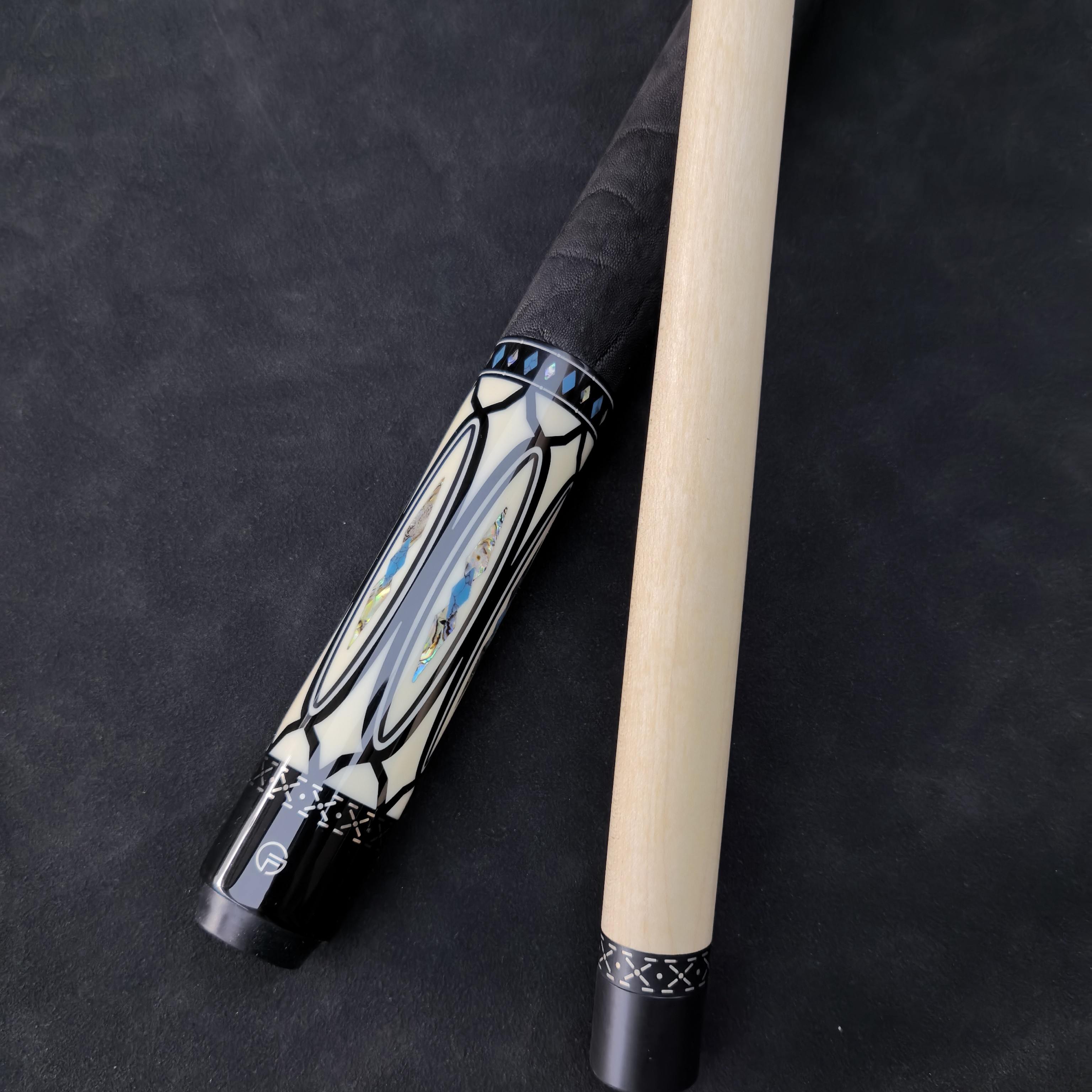 福杆福源黑檀底木，枫木前支，中式球杆，耳皮握把新设计