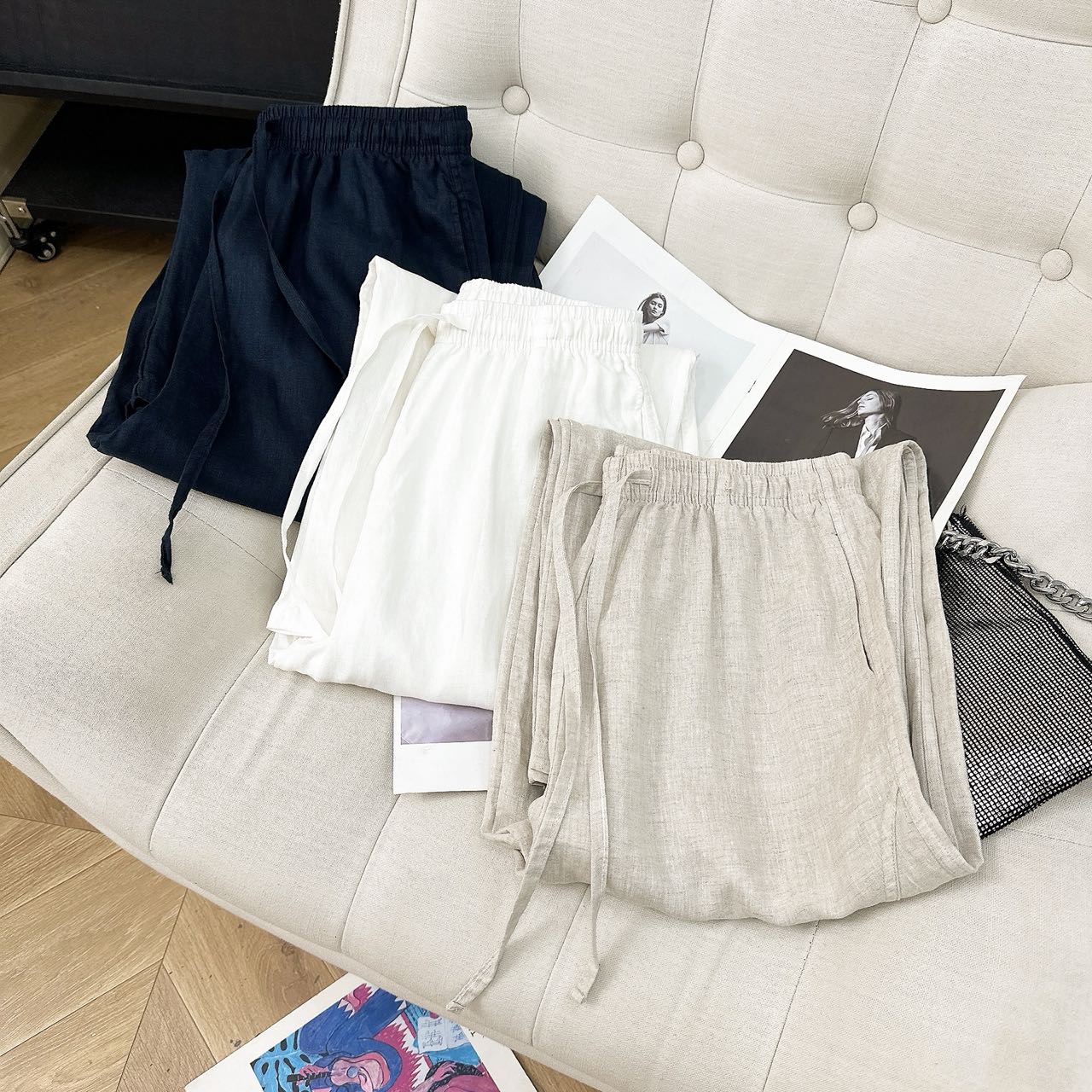 【麻中贵族】纯汉麻双雨露 时尚透气舒爽弯刀裤汉麻休闲裤KX2069