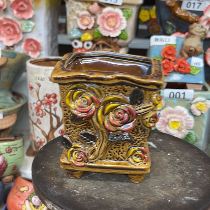 紫砂花盆粗陶材质多肉花盆