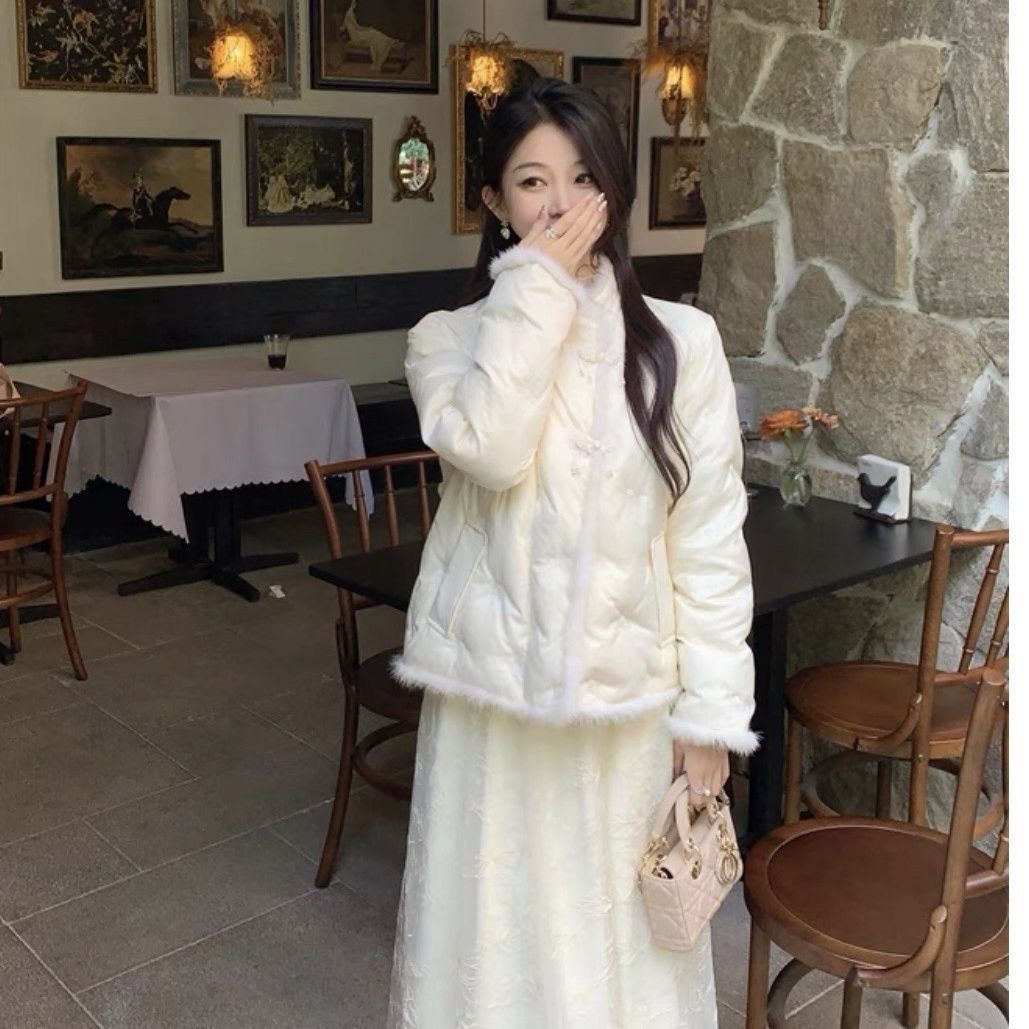 （非图片款）国风拼接重工扣立领短款外套女