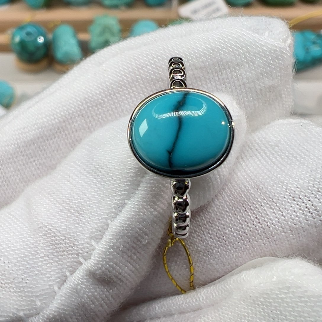 绿松石银S925镶嵌配饰直径