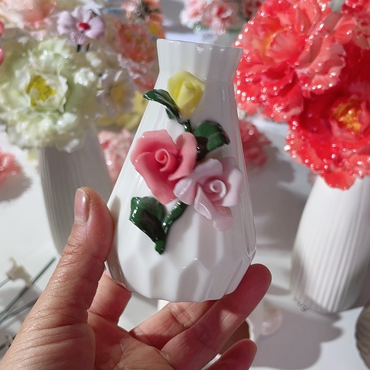 陶摆件瓶十花瑕疵断片列开介意介拍退退退拉黑