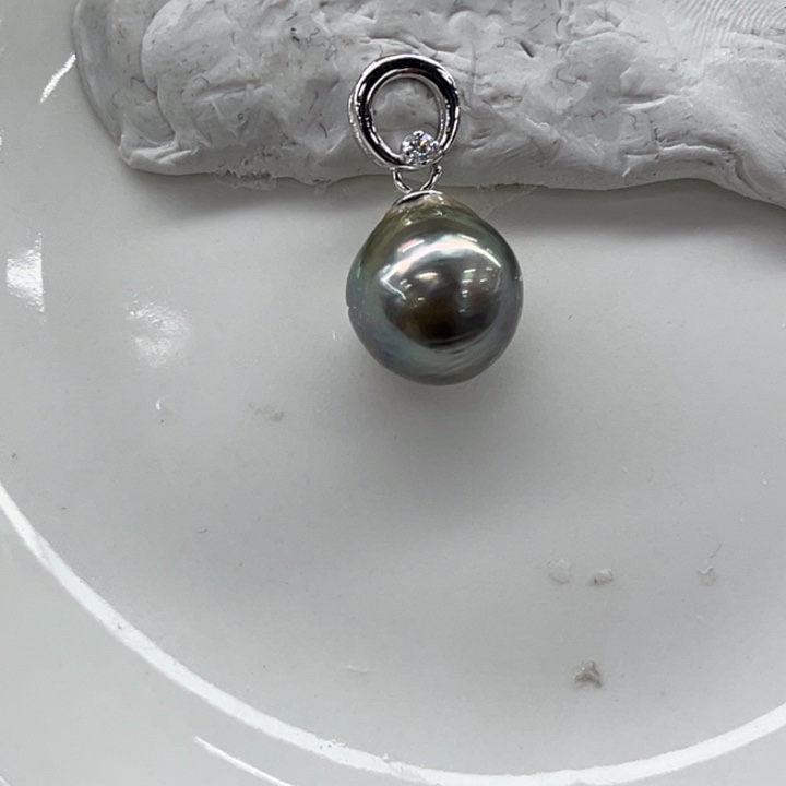 银S925镶嵌颈饰海水珍珠11-12