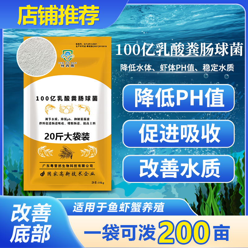 粤晋然100亿乳酸菌菌种水产养殖鱼虾蟹发酵扩培降低PH值调水净水