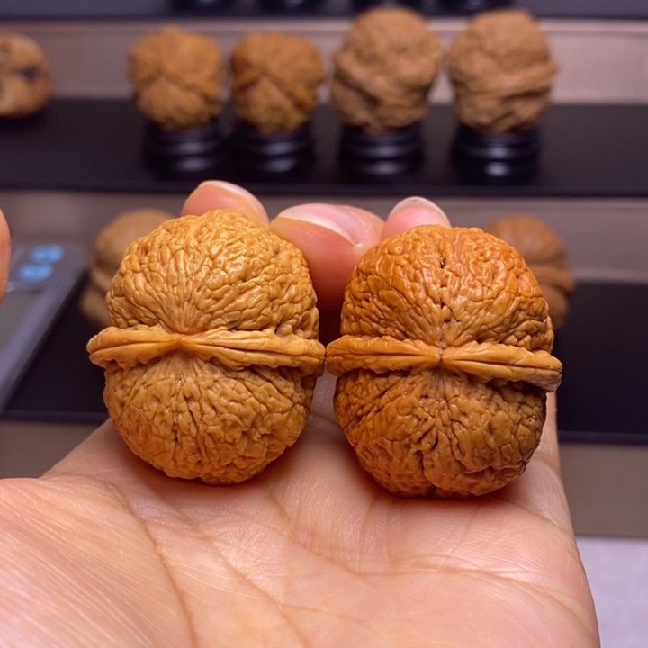 文玩核桃把件脑纹元宝64