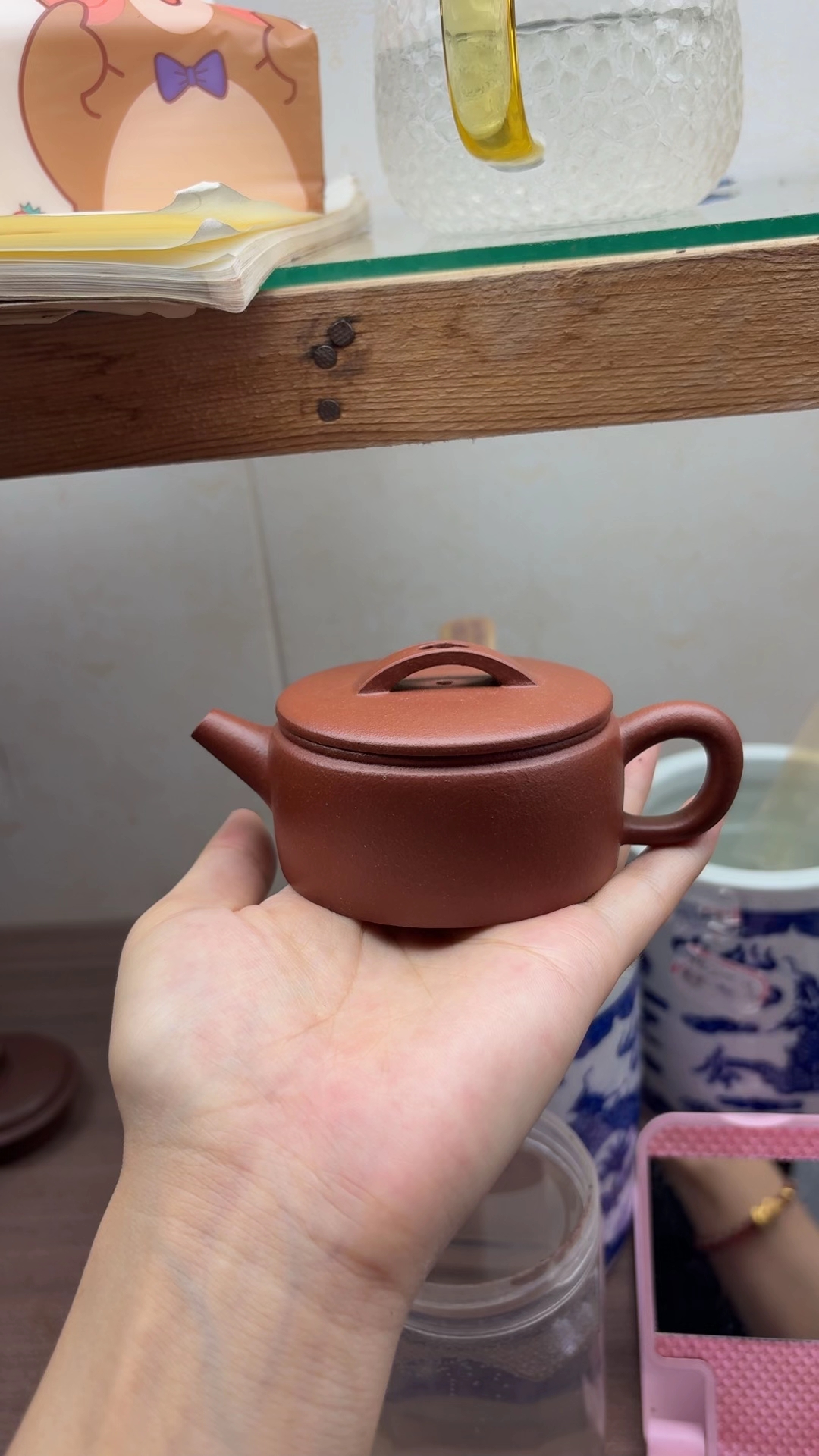 汉瓦壶，降坡泥，容量100cc，半手工艺。
