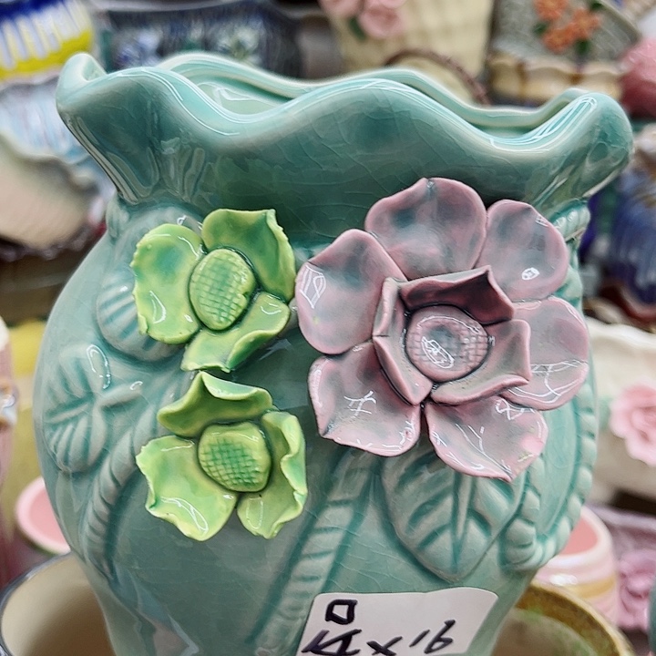 多肉绿植陶瓷花盆9.9包邮，有孔