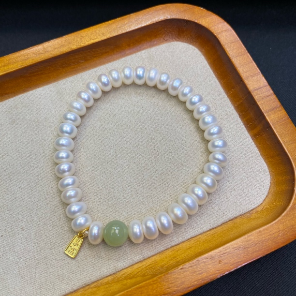 A697-李寻欢【淡水珍珠6.5-7mm+暴富坠】有生长纹/馒头珠多样性发一