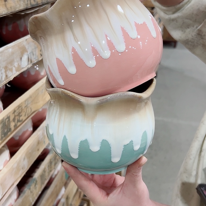 有孔.凑满10元发货多肉陶瓷花盆！