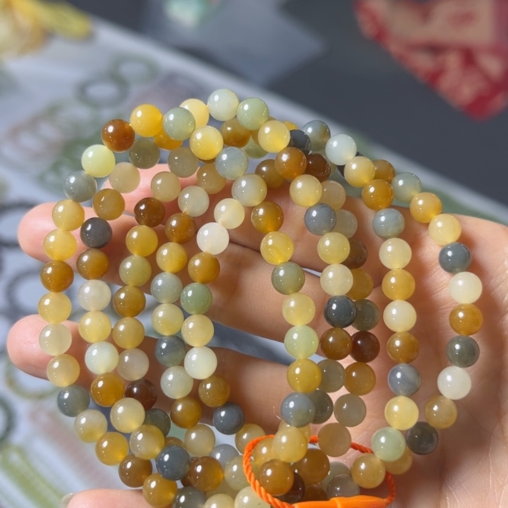 和田玉手串未镶嵌多样性发货拍一发一，卡6