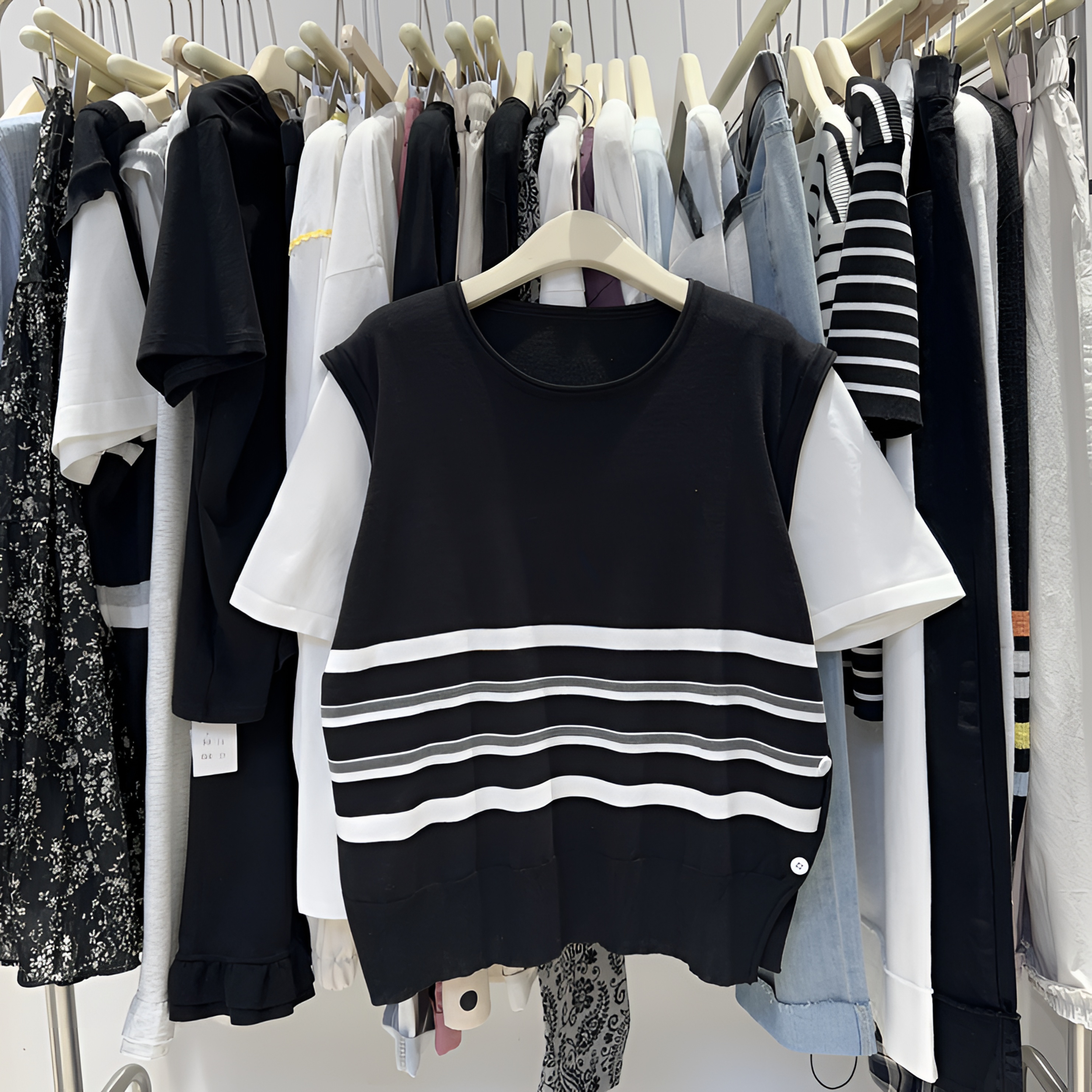 （十八家）659针织开叉假两件上衣