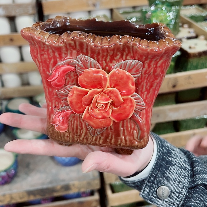 有孔，凑单福利满10元发货陶瓷多肉花盆！