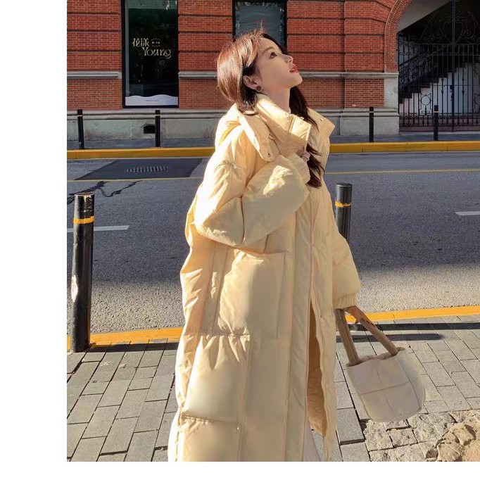 黄色ins羽绒服外套冬季女冬2025年新款中长款超仙过膝减龄面包服