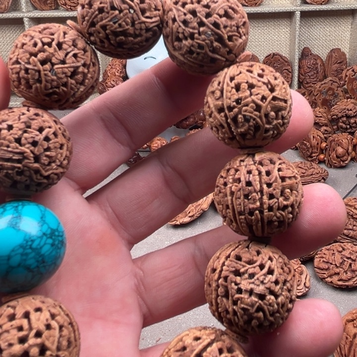 桃核手串桃核雕刻大细密工