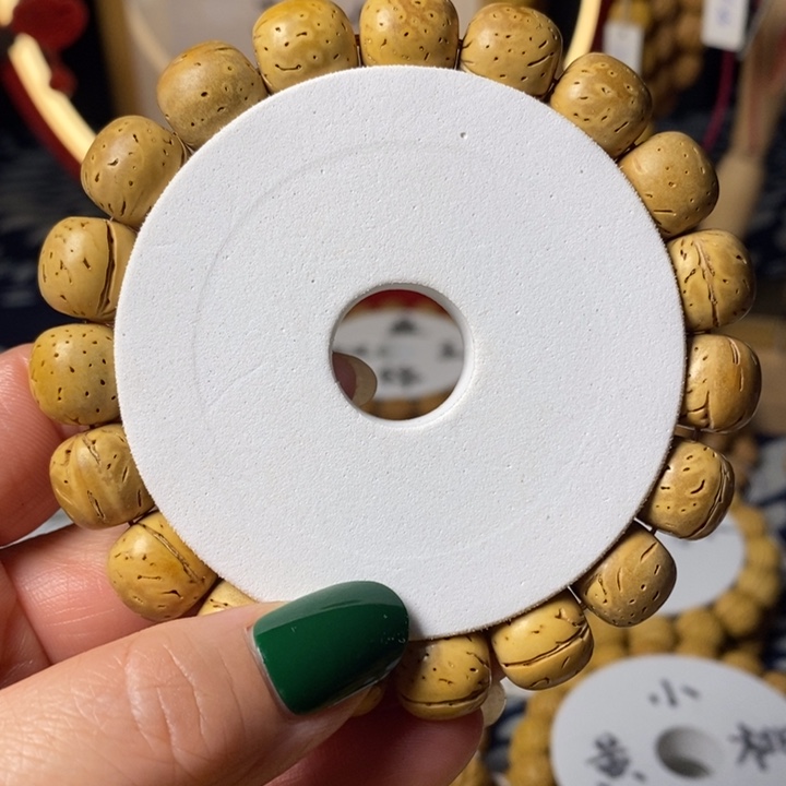 桃核手串奶油光珠12.5