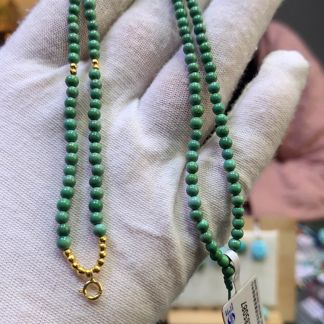 绿松石项链18K金镶嵌