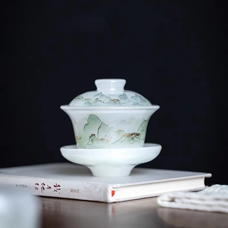 千里江山琉璃一盖碗两杯@ZH117