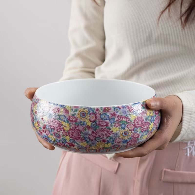 E564-万花珐琅彩茶洗