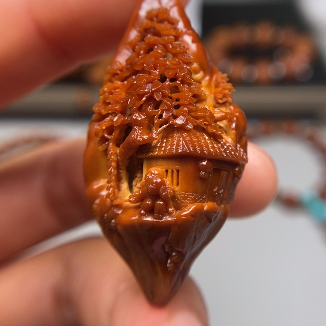橄榄核吊坠童年单颗