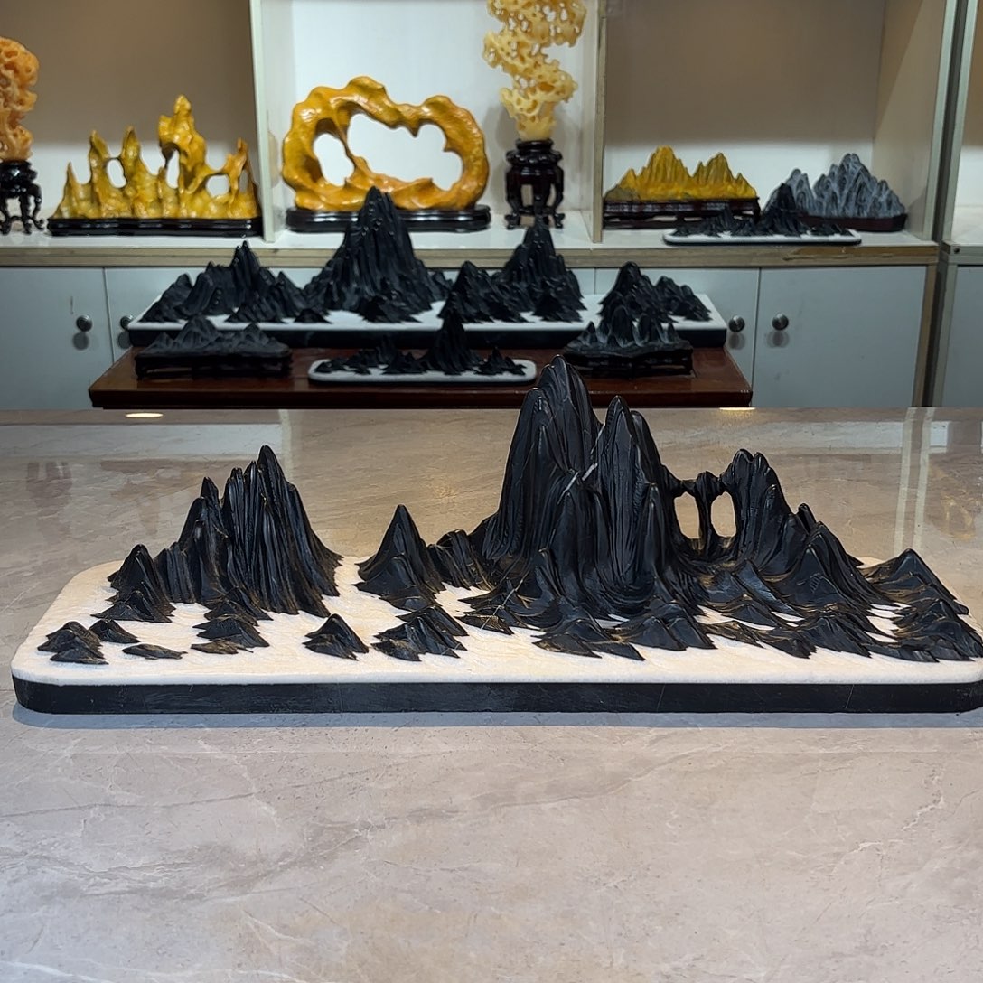 八***仙陶灵璧石手工雕刻奇石摆件