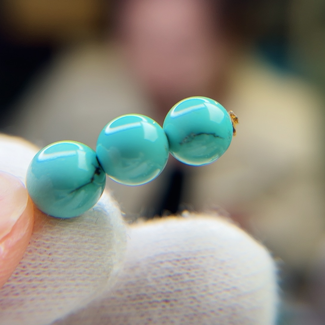 绿松石珠宝奇石未镶嵌7.9腰珠