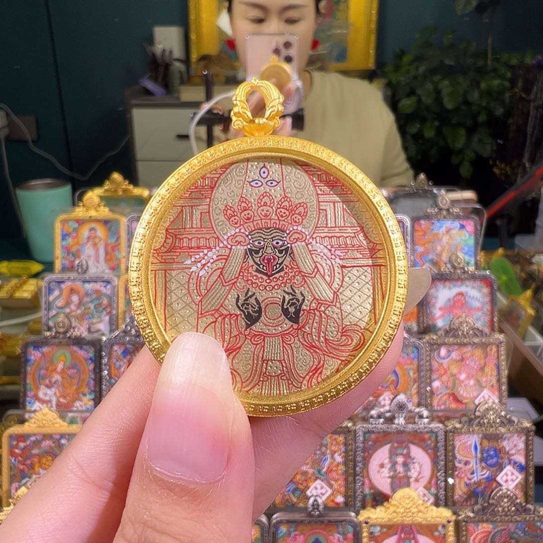 吊坠扎基拉姆热贡纯手绘唐卡