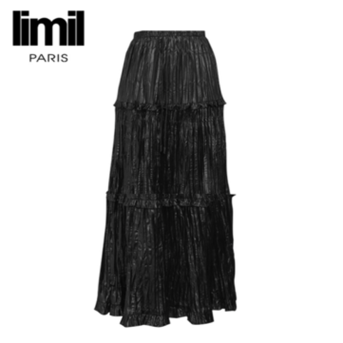 AMASS/阿玛施Limil时尚高端气质简约优雅质感涂层乱褶长裙9200074