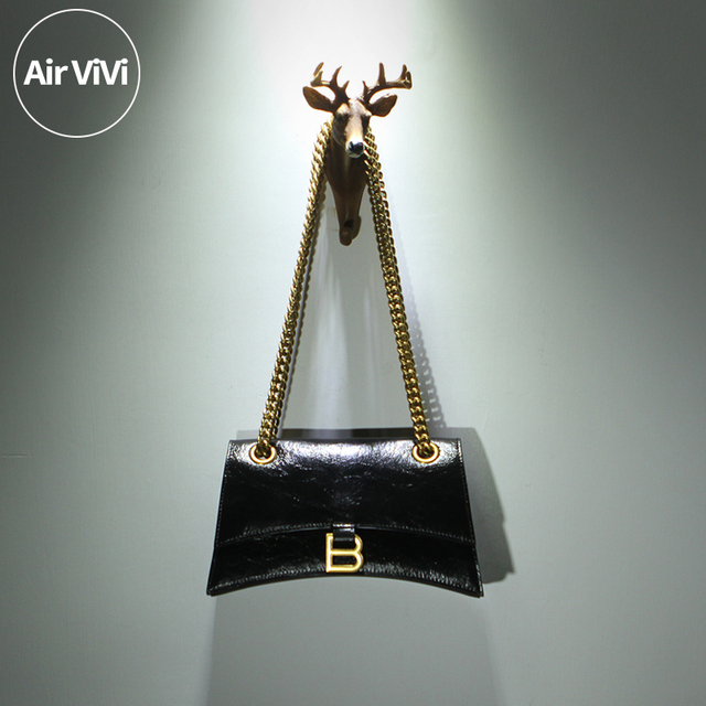 Airvivi-19S71-春夏款真皮沙漏包女包腋下包斜挎包爆裂纹头层牛皮