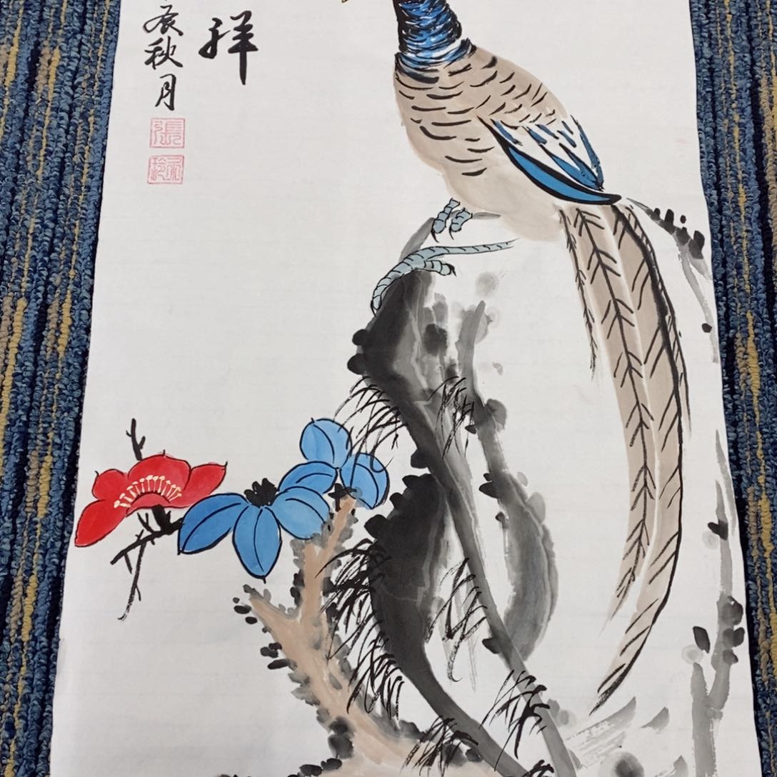 国画张玉玲四尺四开花鸟作品