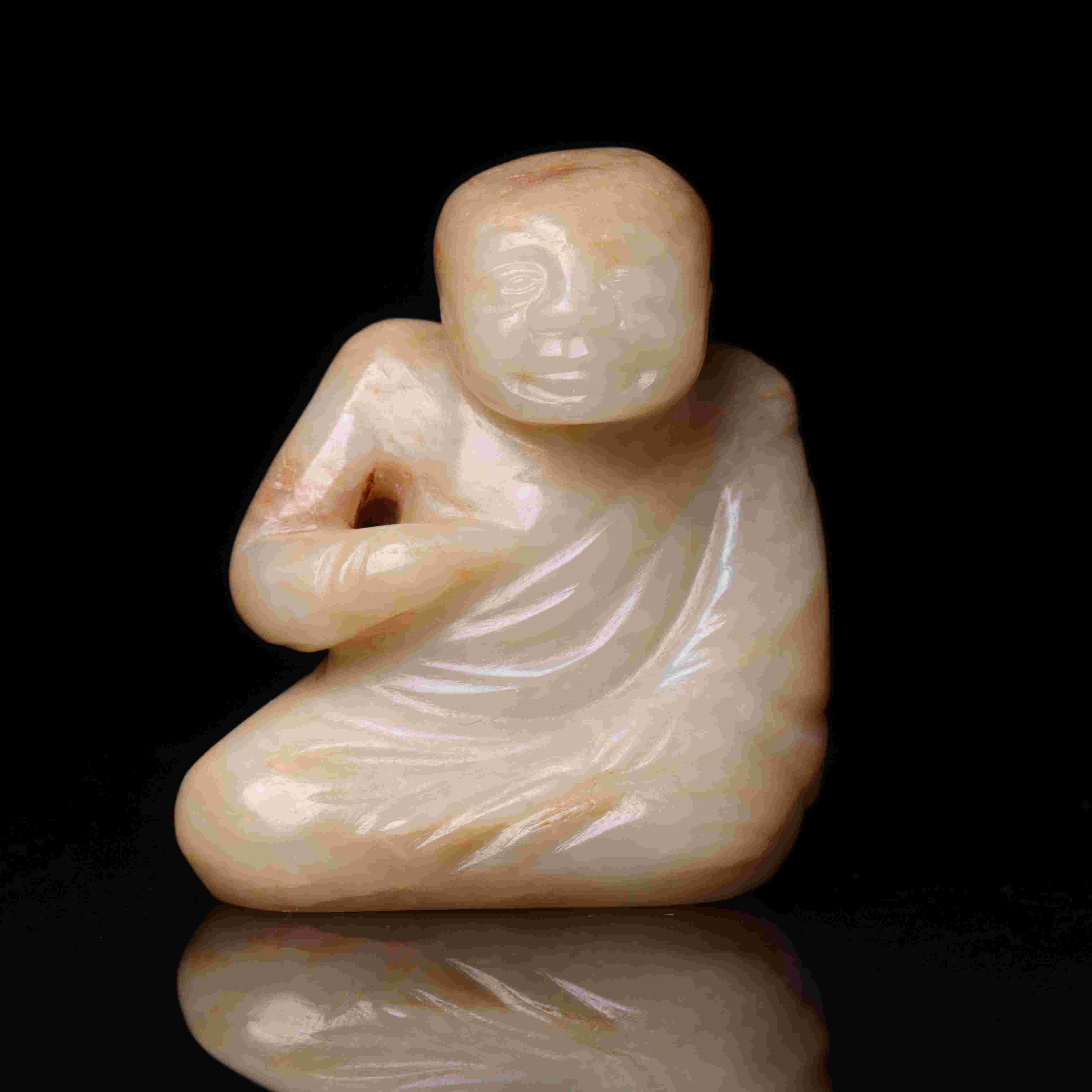 261明代和田玉罗汉把件1822