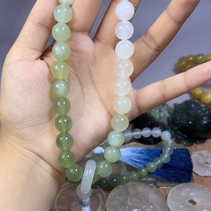 岫玉 渐变色手持