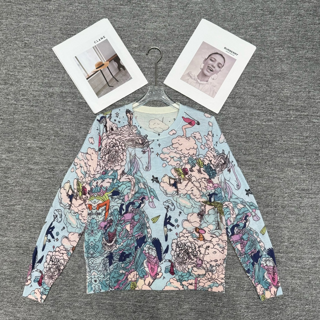 【寳姐专属】”梦幻独角兽“100羊毛针织衫杨子纱120支-18针顶版