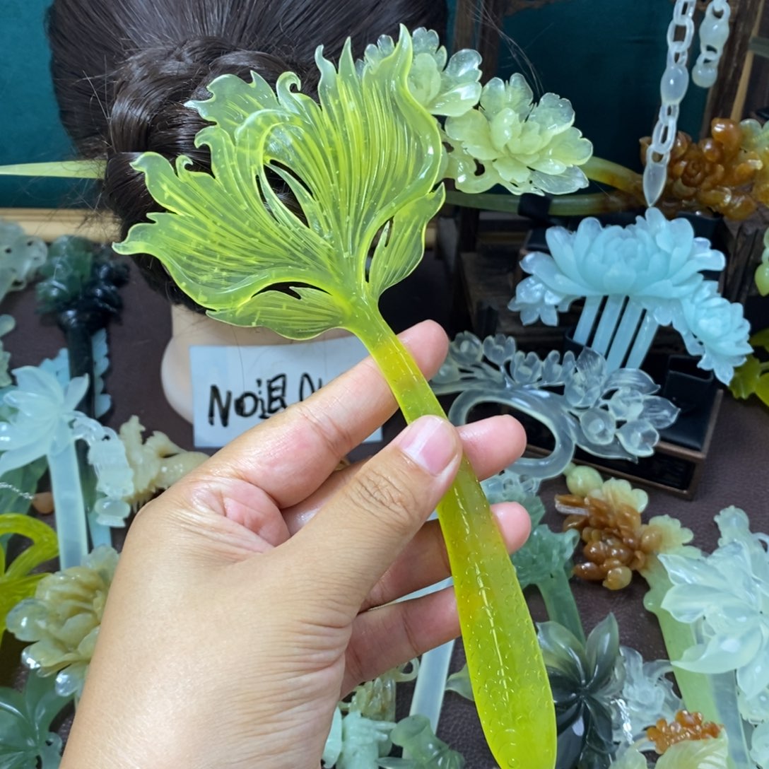 未镶嵌蛇纹石玉发饰