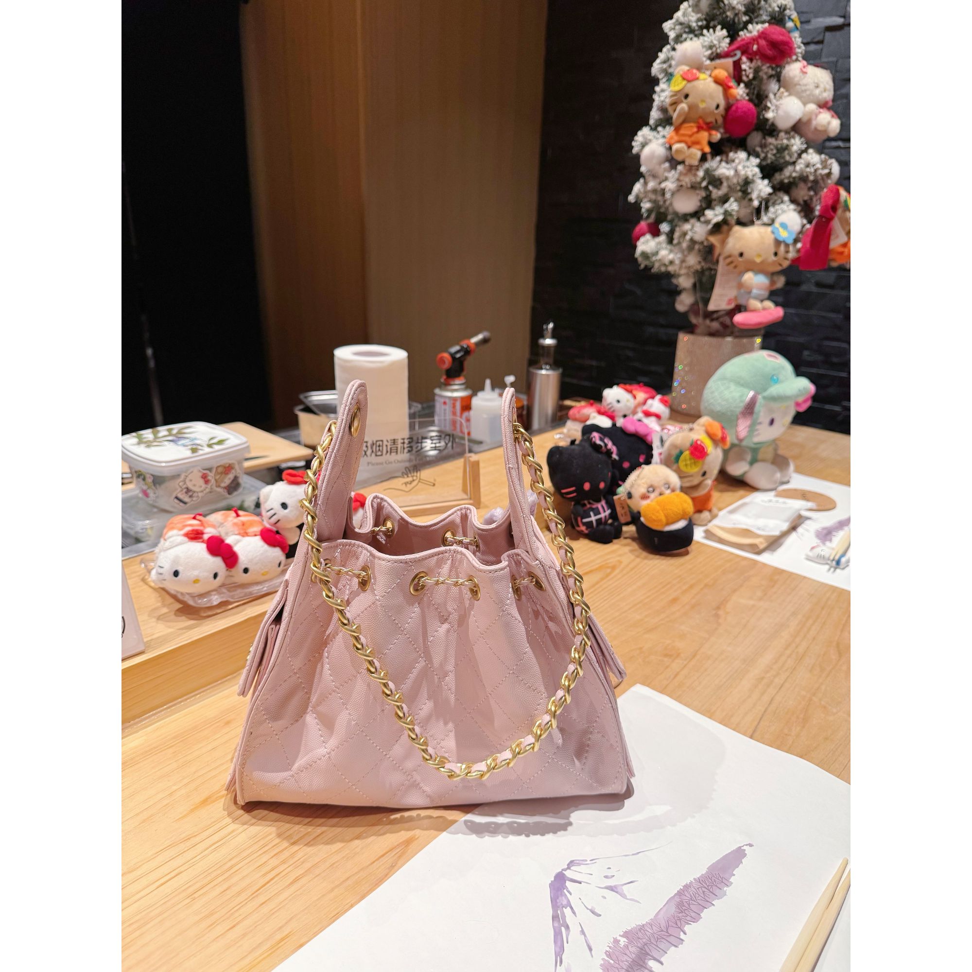 sister【25bag】26c嗲嗲粉色单肩包（无公仔挂件）