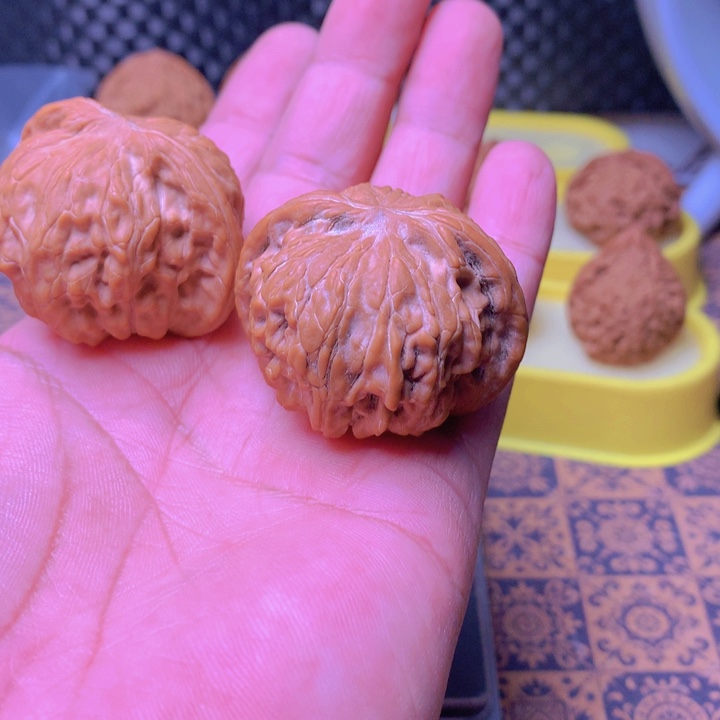 桃核把件盘***空磨盘好看